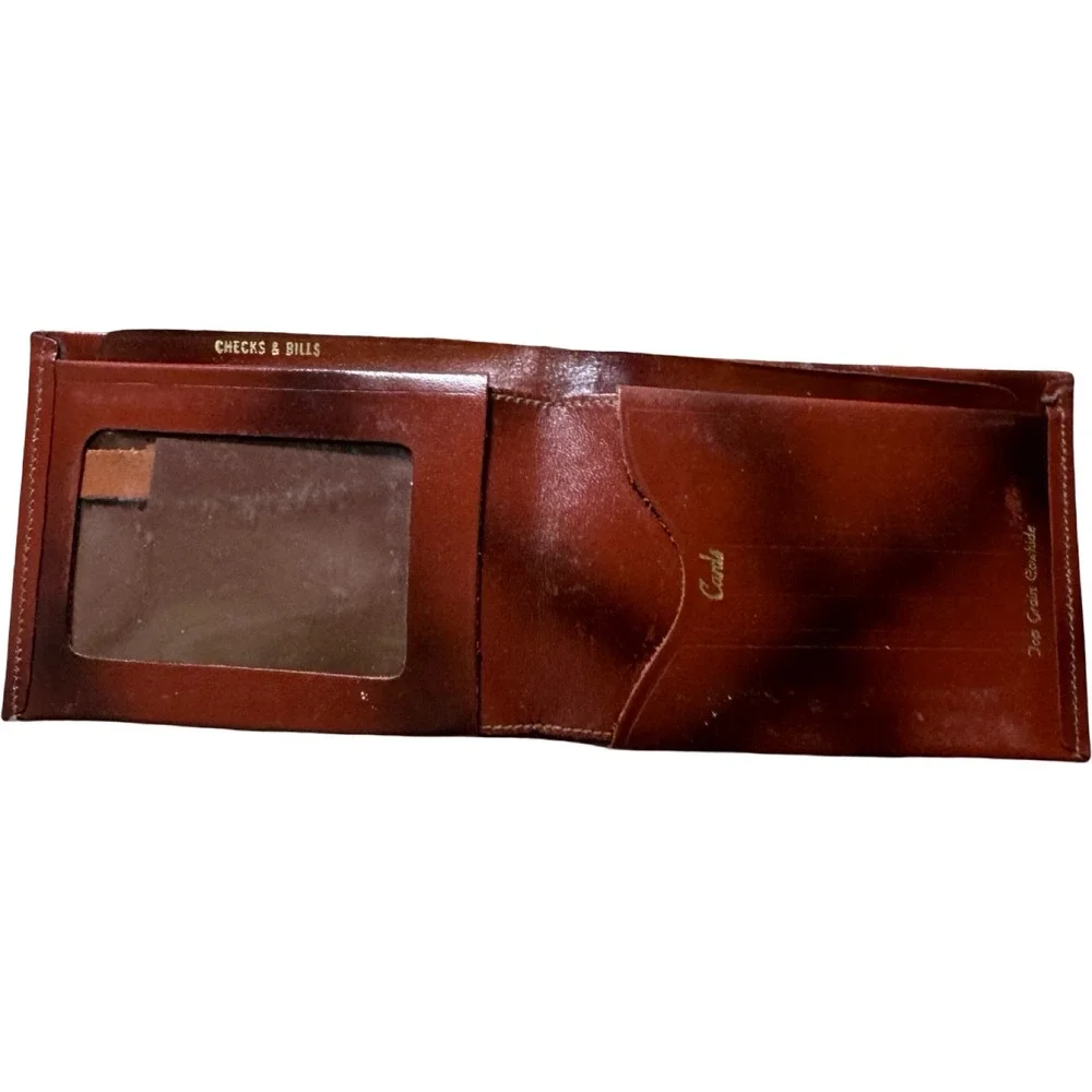 Unbranded Floral Embossed Bifold Wallet Mens OS Brown Good Top Grain Cowhide